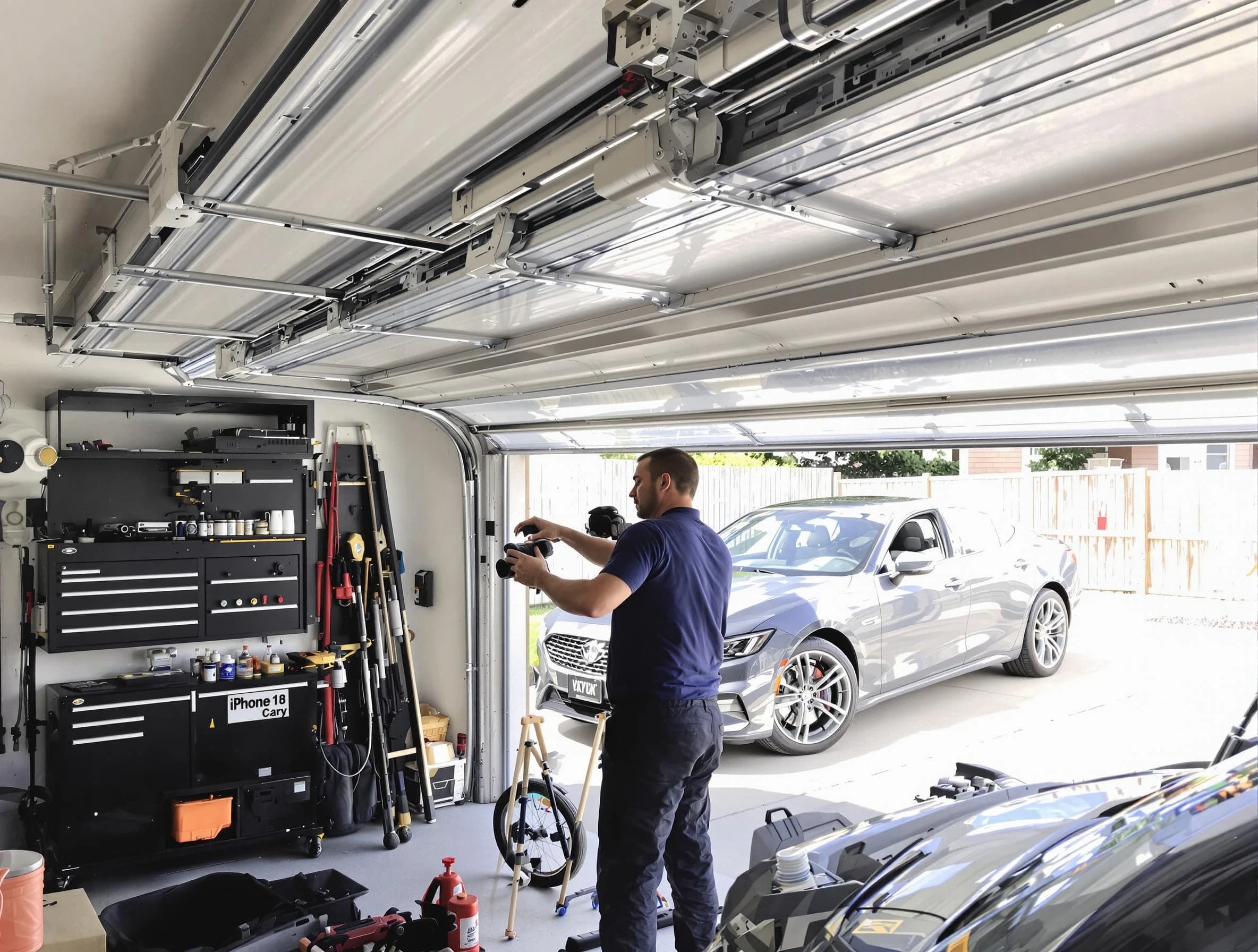 Chamberlayne Garage Door Repair technician fixing noisy garage door in Chamberlayne