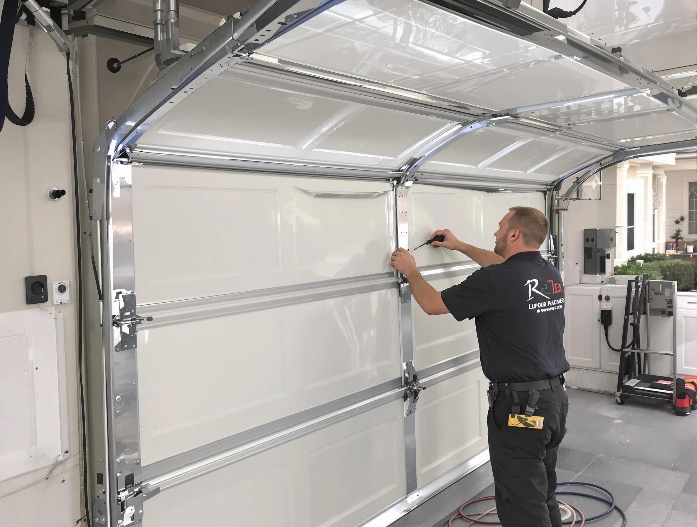 Chamberlayne Garage Door Repair professional performing panel repair in Chamberlayne