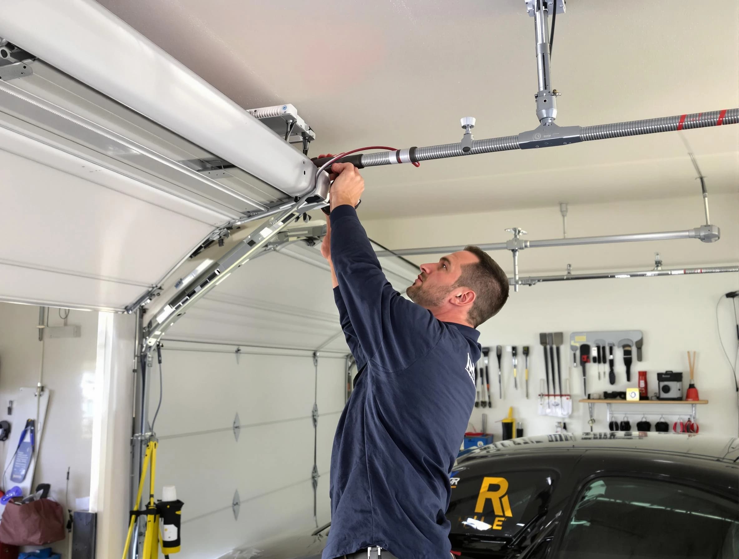 Chamberlayne Garage Door Repair technician performing garage door cable repair in Chamberlayne