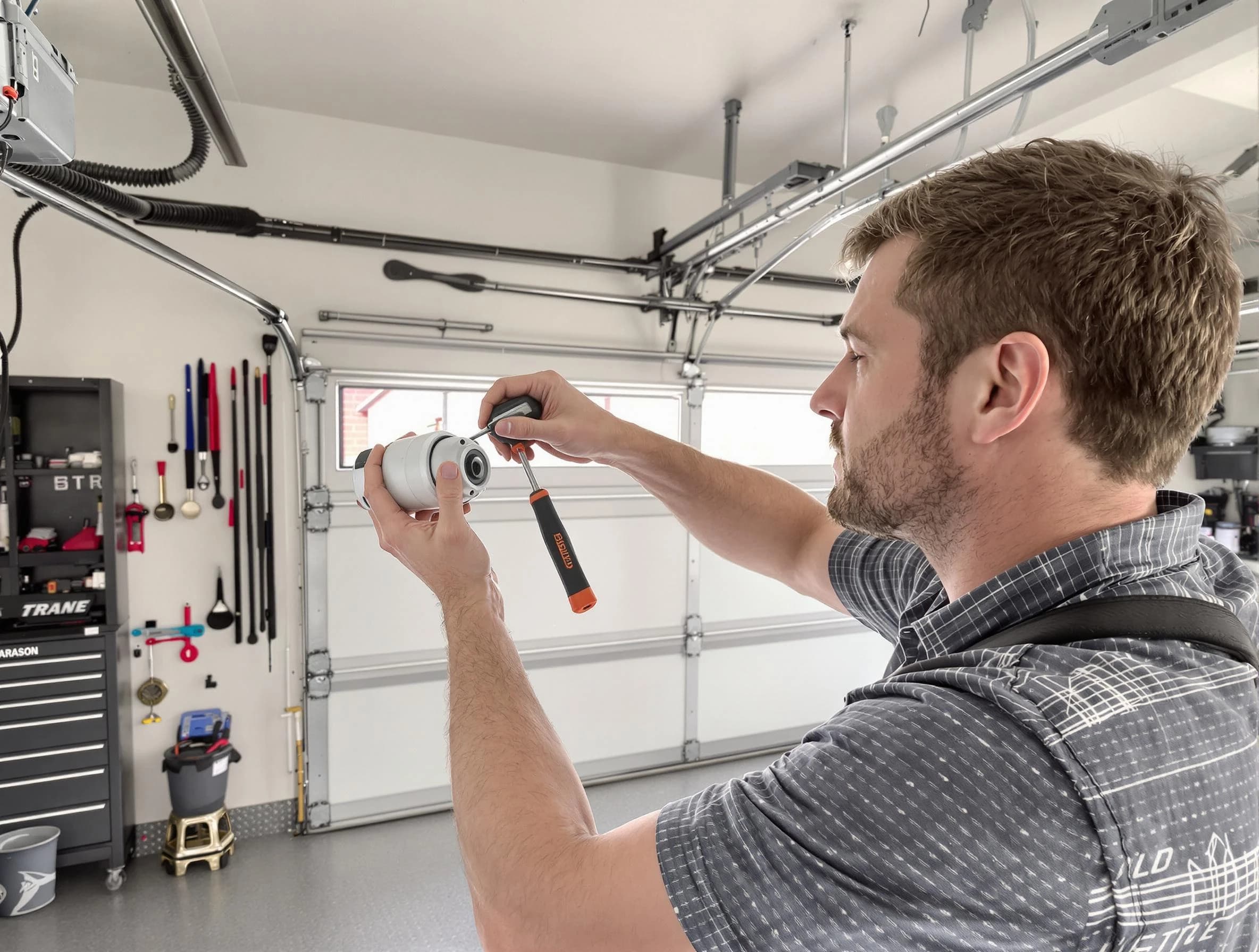 Garage door opener repair service by Chamberlayne Garage Door Repair in Chamberlayne