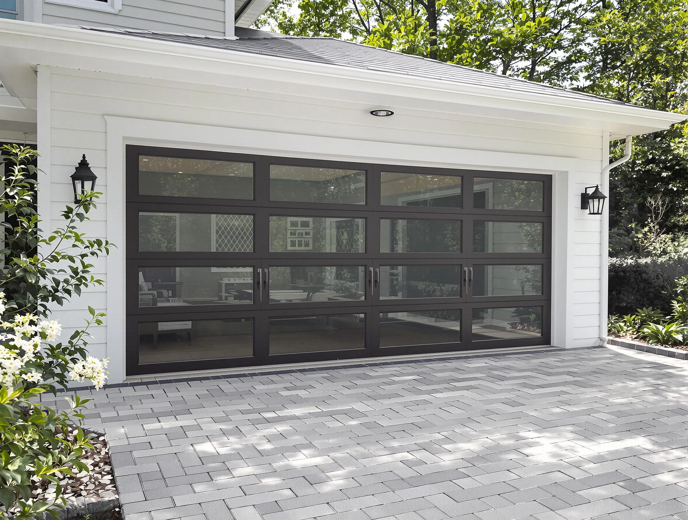 Chamberlayne Garage Door Repair design specialist presenting custom garage door options to Chamberlayne homeowner